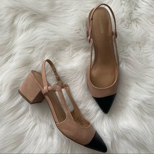 Express Colorblock Slingback Heels